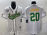 Men's Philadelphia Eagles #20 Brian Dawkins White Gold With C Patch Cool Base Stitched Baseball Jersey,baseball caps,new era cap wholesale,wholesale hats